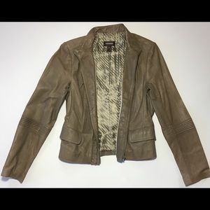 Danier Genuine Leather Jacket Taupe Small